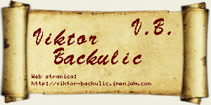 Viktor Bačkulić vizit kartica